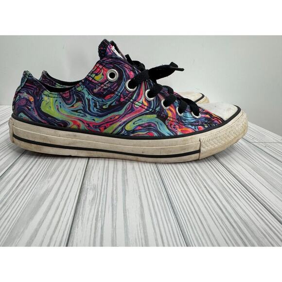 Converse Chuck Taylor All Star Oil Slick Sneakers Satin Blue Green Lace Up‎ 8 - Picture 7 of 8